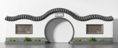 新中式马头墙3D模型下载